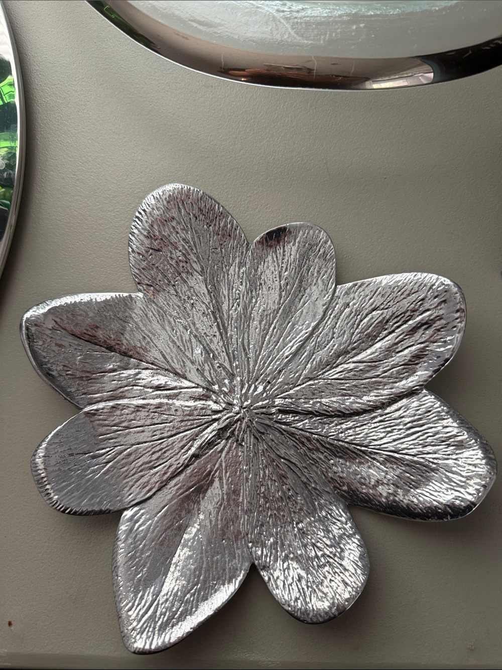 Michael Aram Silver Floral Decorative Tray